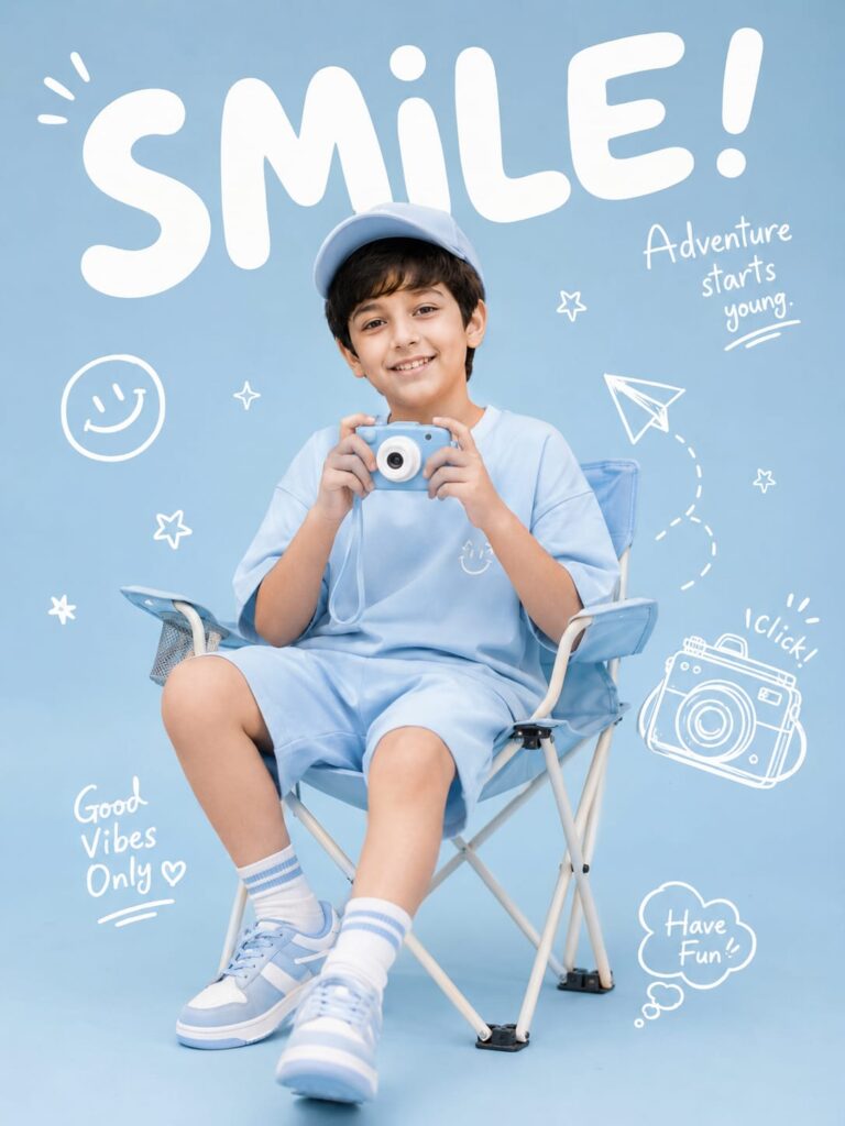 Cute Smile Poster AI Prompt | Aesthetic Kids Portrait
