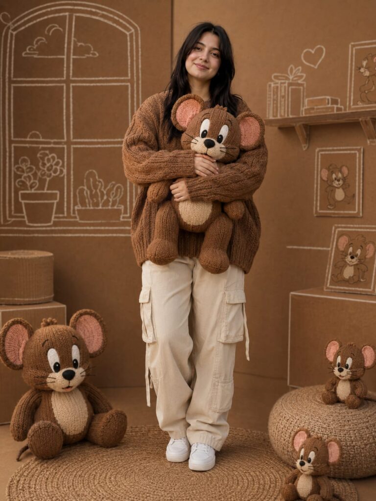 Cute Teddy Theme AI Prompt | Cozy Cartoon Room Portrait