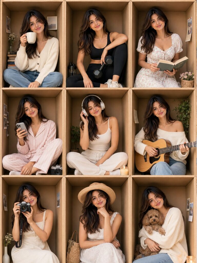 Lifestyle Grid AI Prompt | Aesthetic Moodboard Portrait