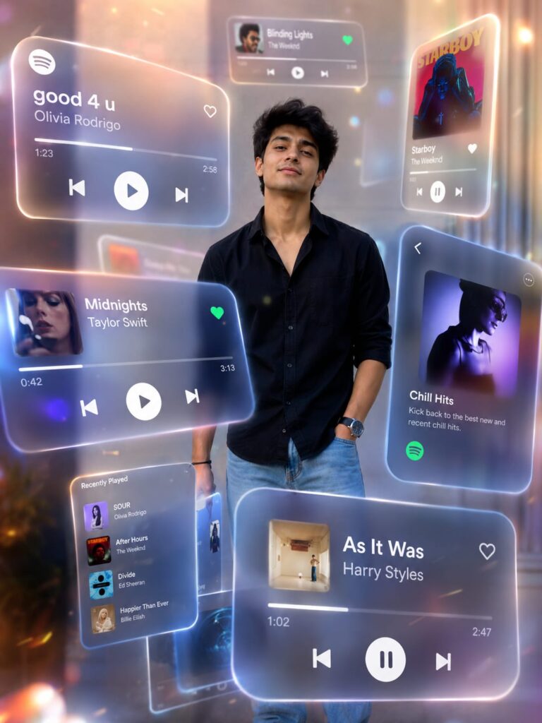 Spotify Music Aura AI Prompt | Floating Music Player Effect