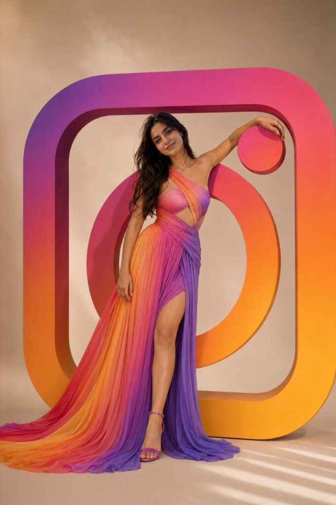 Instagram Logo Fashion Portrait AI Art Prompt