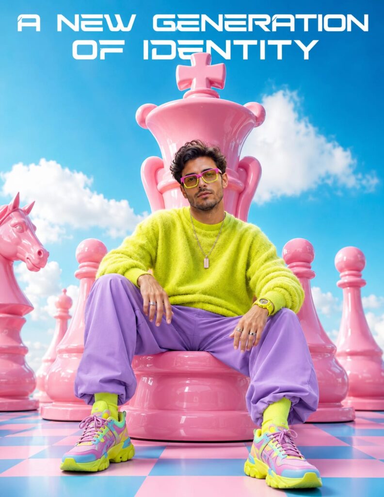 Pastel Chess King Fashion AI Portrait Prompt