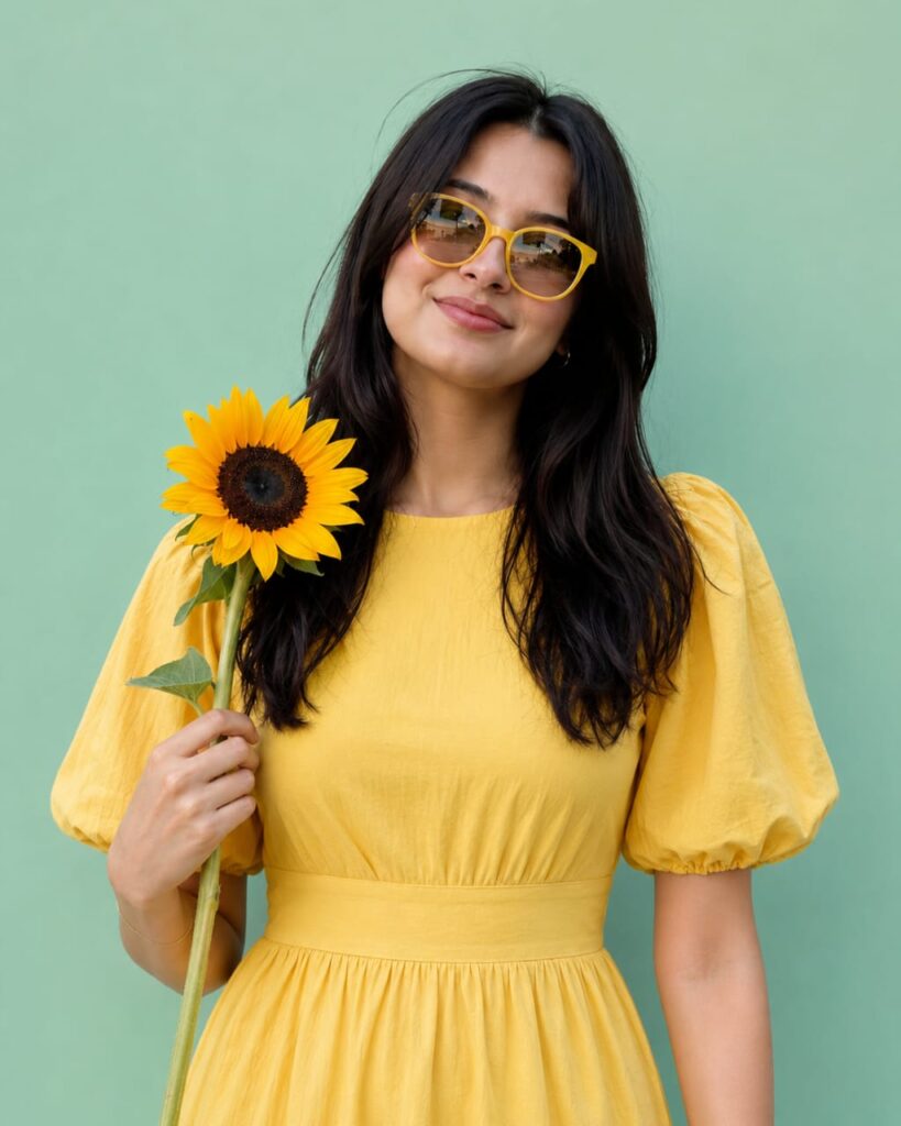 Sunflower Girl Portrait AI Prompt for Bright Aesthetic Art