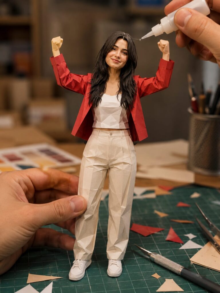 Origami Me Paper AI Art Prompt | Handmade Miniature Craft
