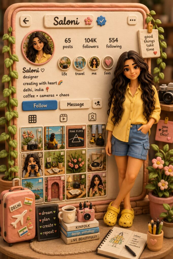 Instagram Profile Doll AI Prompt for Social Media Art