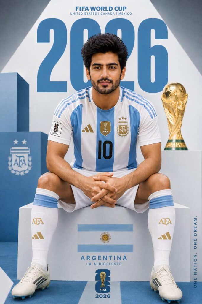 Argentina FIFA 2026 World Cup AI Football Poster Prompt