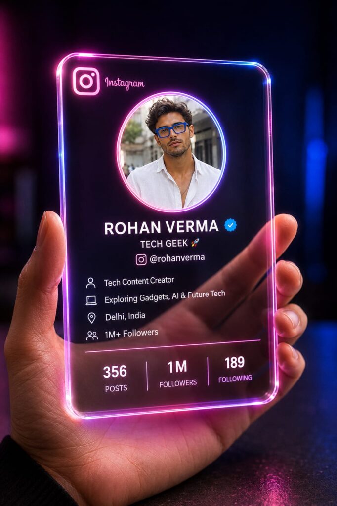 Instagram Profile Glass Card AI Prompt