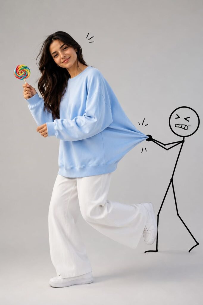 Funny Stickman Pulling Hoodie AI Prompt